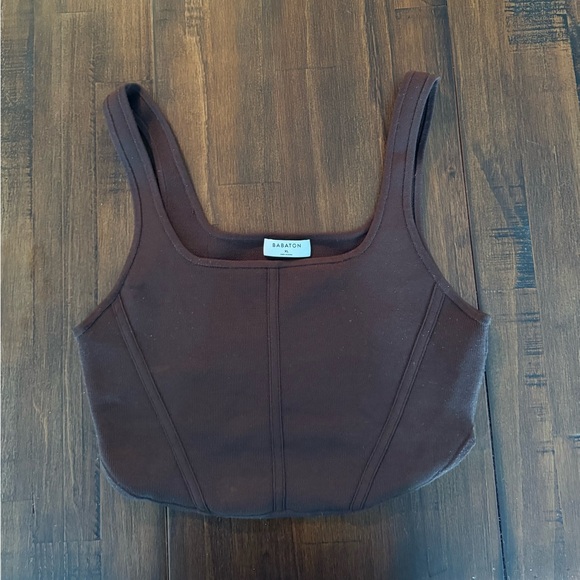 Babaton Tops - Brown Babaton Sculpt Knit Bustier Tank